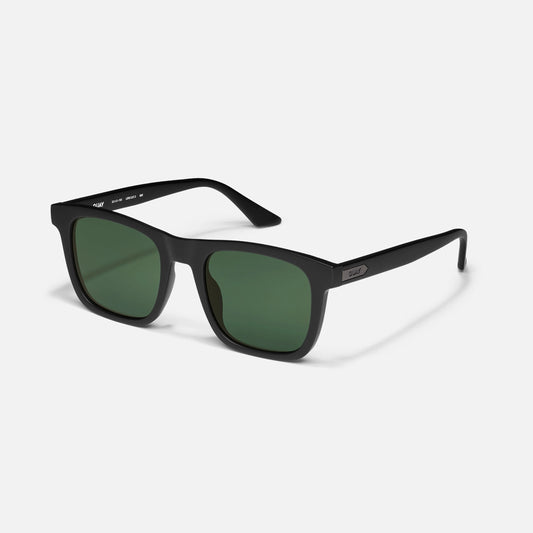 QUAY Flip Side Sunglasses - Matte Black/Green Polarized