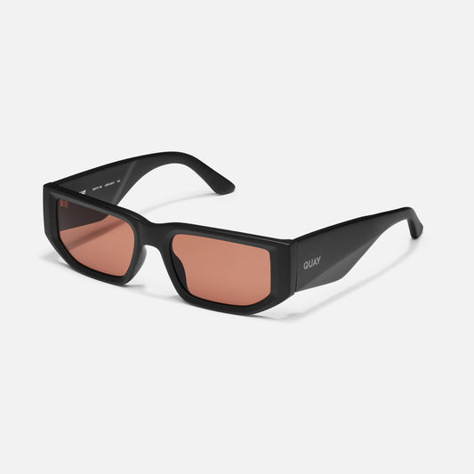 QUAY Good Time Sunglasses - Matte Black/Dark Apricot
