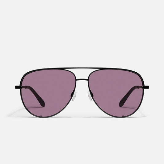 QUAY High Key Extra Large Sunglasses - Black/Amethyst