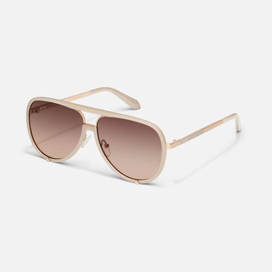 QUAY High Profile Sunglasses - Bone/Brown Fawn