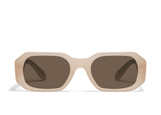 QUAY Hyped Up Sunglasses - Bone/Brown