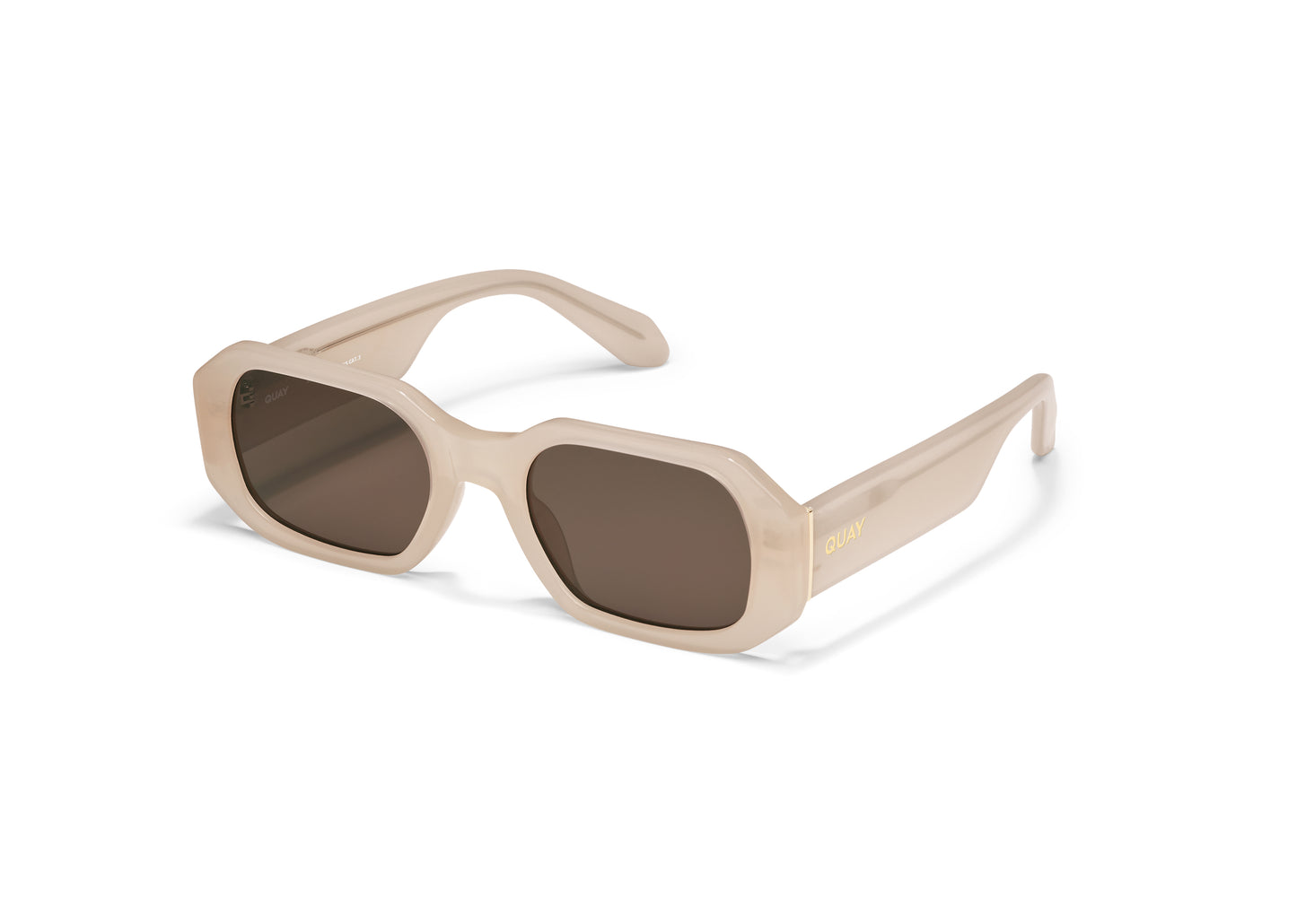 QUAY Hyped Up Sunglasses - Bone/Brown