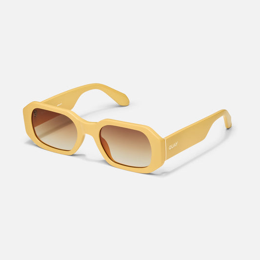QUAY Hyped Up Sunglasses - Sunflower/Sepia