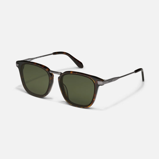 QUAY Jackpot Remixed Sunglasses - Dark Tortoise/Green Polarized