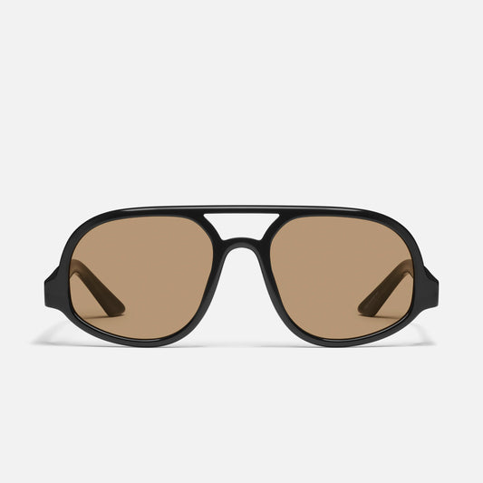 QUAY Jet Set Sunglasses - Black/Tan