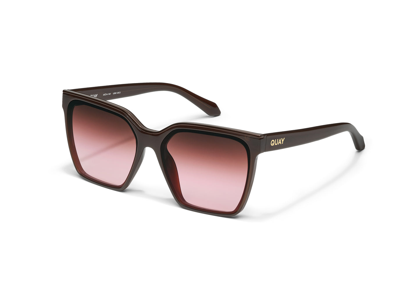 QUAY Level Up Sunglasses - Dark Brown/Rouge Glow