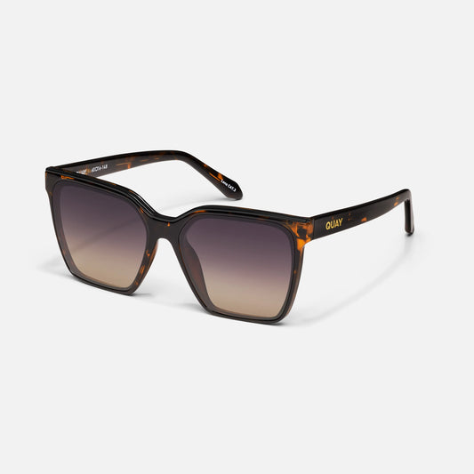 QUAY Level Up Sunglasses - Tort/Smoke Taupe Polarized