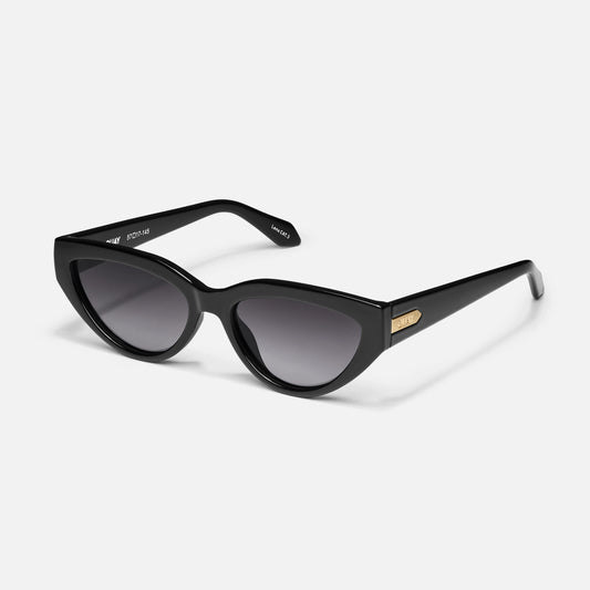 QUAY Narrow Down Sunglasses - Black/Smoke Polarized