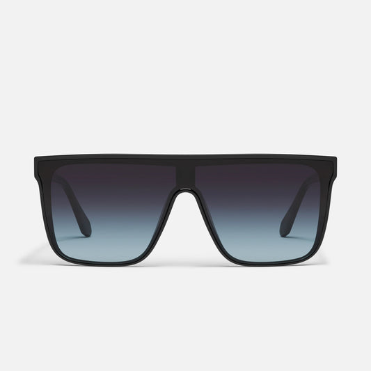 QUAY Nightfall Medium Sunglasses - Black/Smoke Aqua
