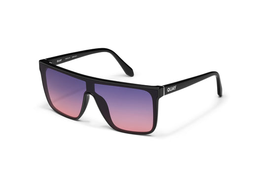 QUAY Nightfall Medium Sunglasses - Black/Dusk Pink (Exclusive Colourway)