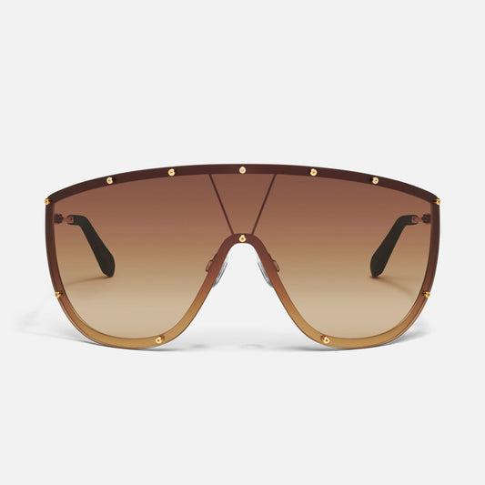 QUAY (The SZA Edit) On Set Sunglasses - Brushed Gold/Camel