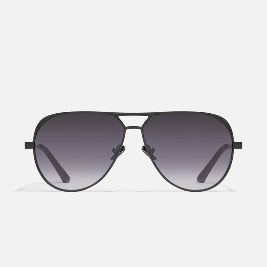QUAY Open Tab Sunglasses - Black/Smoke