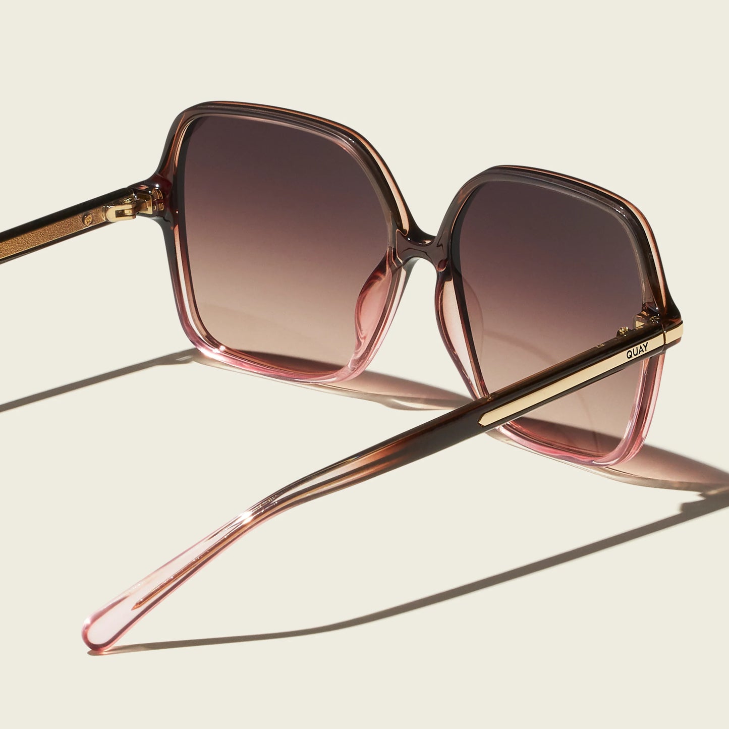 QUAY Press Tour Sunglasses - Chocolate Peony/Dark Fawn