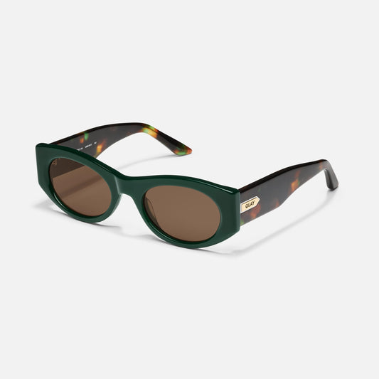 QUAY So What Sunglasses - Deep Green/Brown