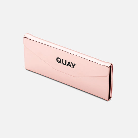 QUAY Embossed Tri Fold Case - Rose Gold/Black