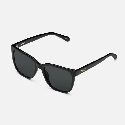 QUAY Wired Oversized Sunglasses - Black/Smoke Polarized