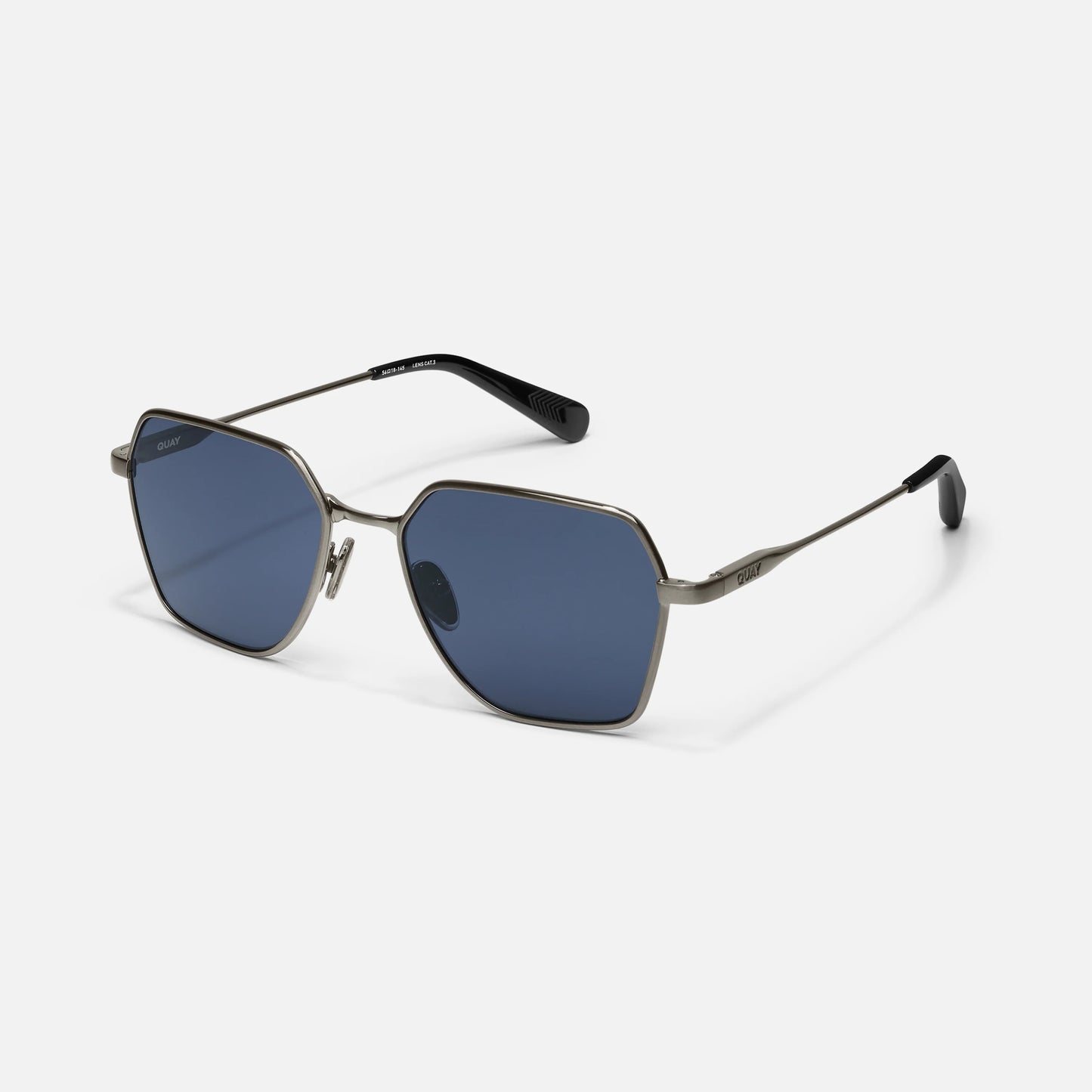 QUAY World Tour Sunglasses - Brushed Gunmetal/Navy