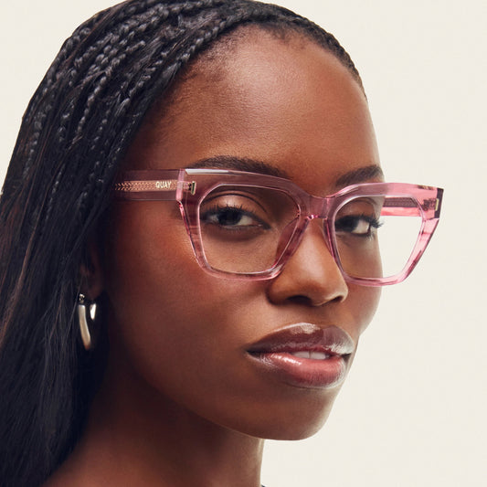 QUAY Tres Chic Optical Eyeglasses - Pink Demi (Exclusively In-Store)