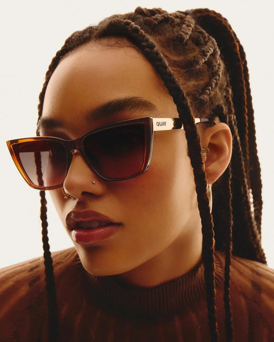 QUAY Call The Shots Remixed Sunglasses - Coffee/Brown Fawn (Exclusive Colourway)
