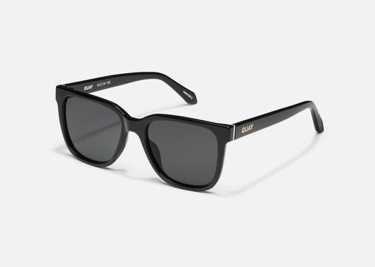 QUAY Wired Large Sunglasses - Black/Smoke