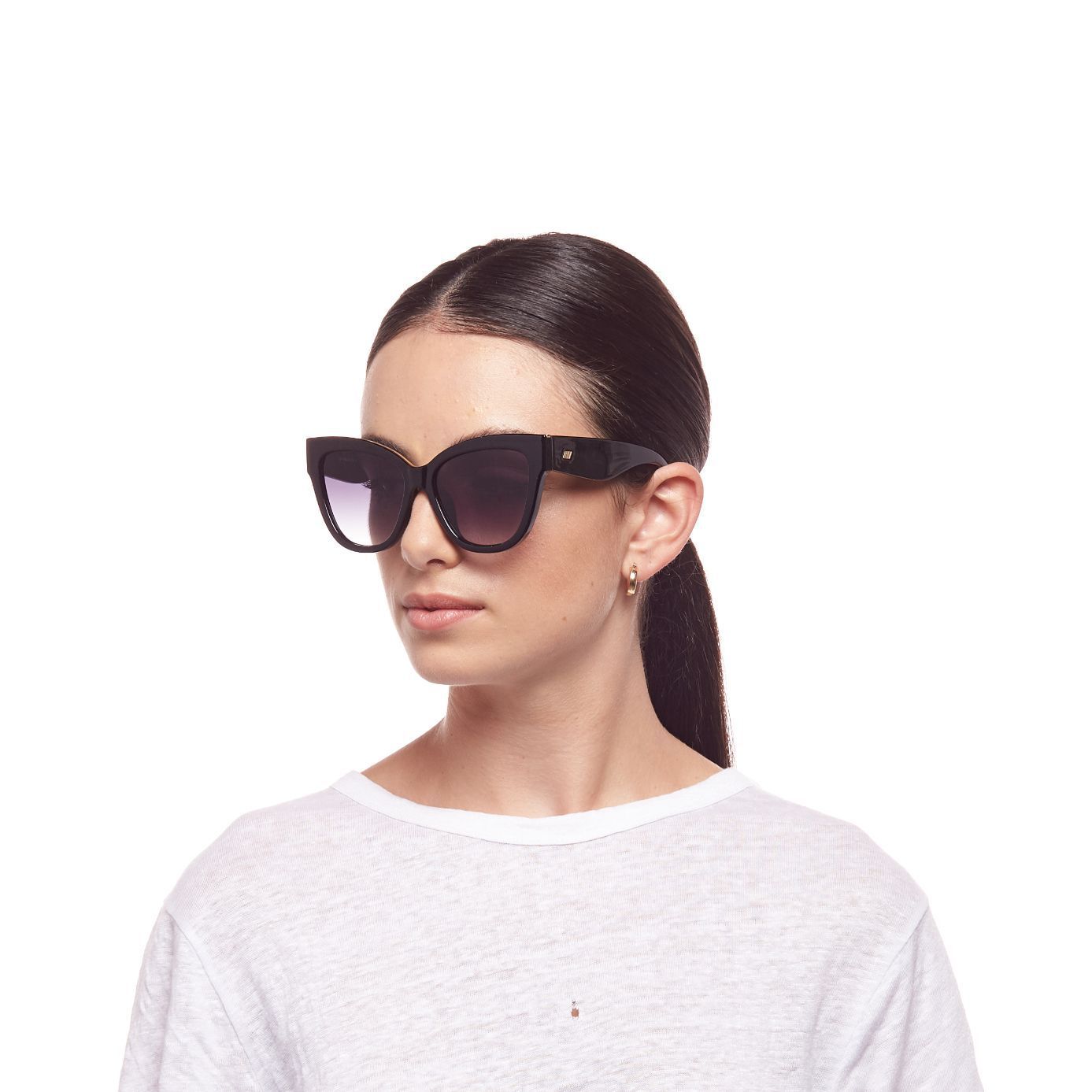 LE SPECS Le Vacanze Cat Eye Sunglasses - Black/Gold | PresenceConcept.com