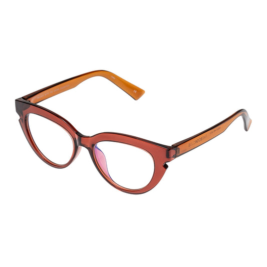 The Book Club "Prawn With The Grins" Cat-Eye Blue Light Reading Glasses - Raspberry Clay - PresenceConcept.com
