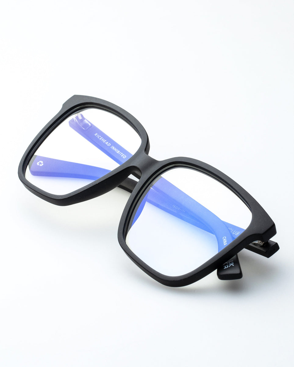 The Book Club "Ricehead Inhibited" Blue Light Reading Glasses Black