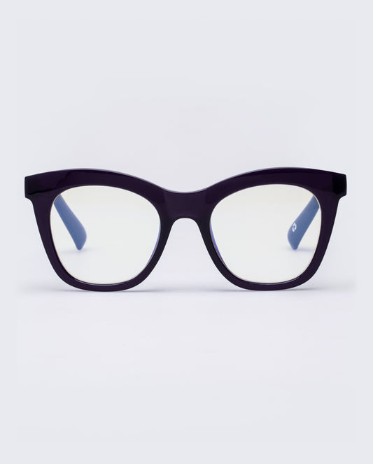 The Book Club 'Harlots Bed' Cat-Eye Blue Light Reading Glasses - Deep Purple | PRESENCE Paris
