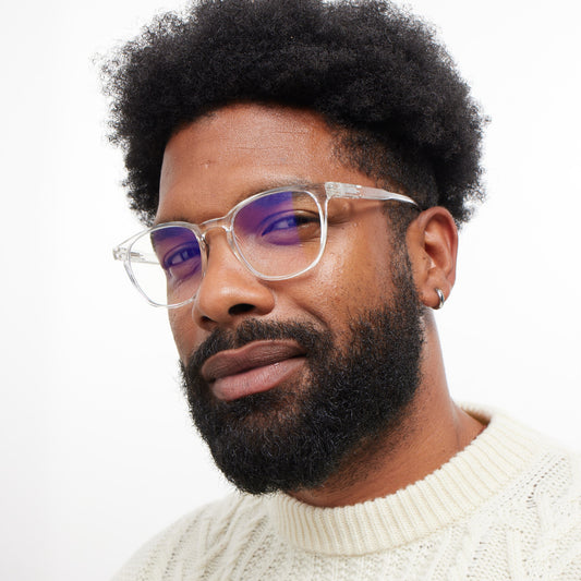 BARNER Dalston - Glossy Crystal Blue Light Reading Glasses