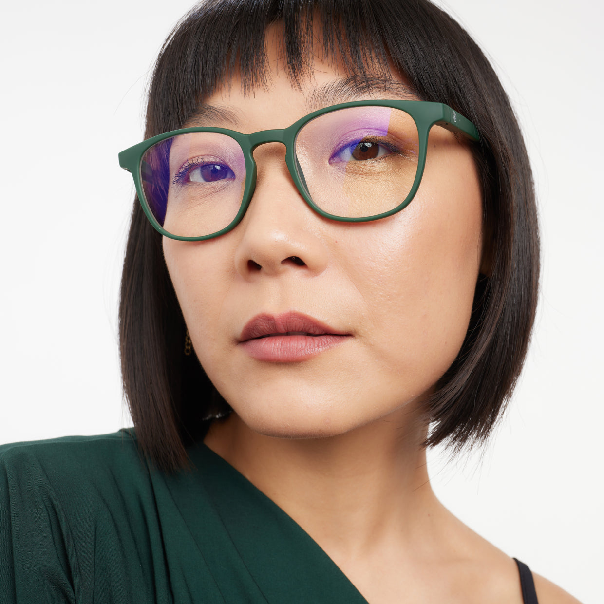 BARNER Dalston - Matte Dark Green Blue Light Reading Glasses