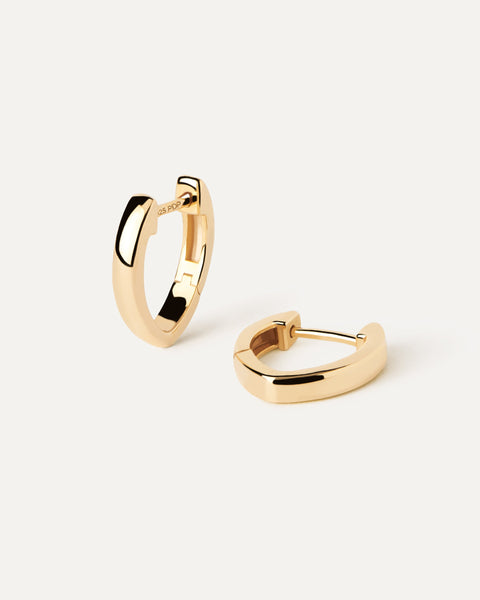 PDPAOLA Duke Hoop Earrings - 925 Sterling Silver / 18K Gold Plating