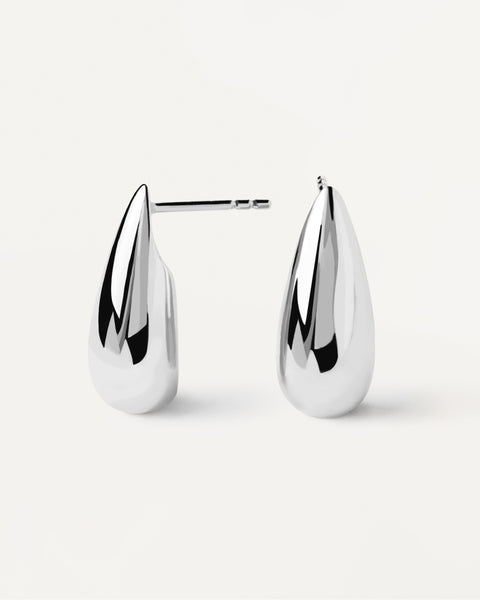 PDPAOLA Large Sugar Silver Earrings - 925 Sterling Silver