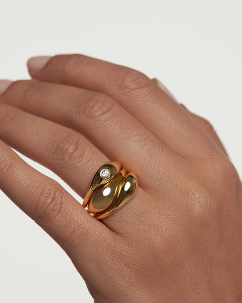 PDPAOLA Sugar Ring Set - 925 Sterling Silver / 18K Gold Plating