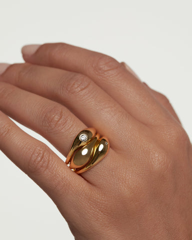 PDPAOLA Sugar Ring Set - 925 Sterling Silver / 18K Gold Plating