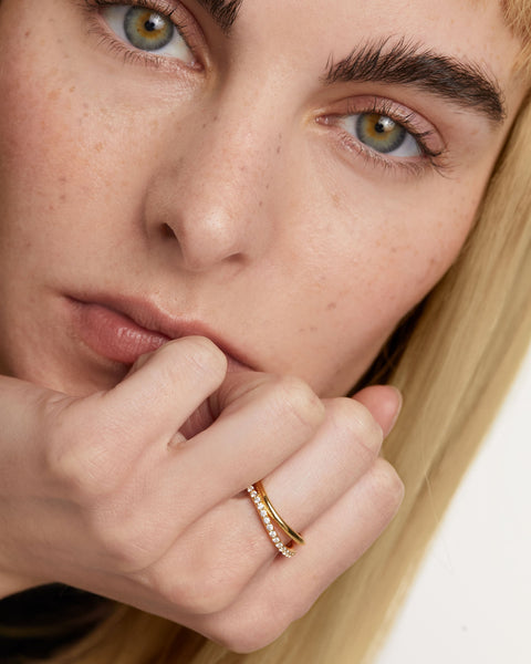 PDPAOLA Twister Ring - 925 Sterling Silver / 18K Gold Plating