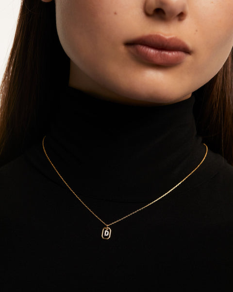 PDPAOLA Mini Letter D Necklace - 925 Sterling Silver / 18K Gold Plating