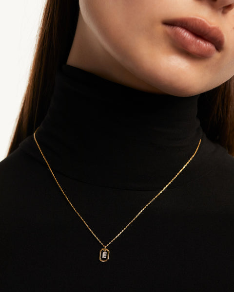 PDPAOLA Mini Letter E Necklace - 925 Sterling Silver / 18K Gold Plating