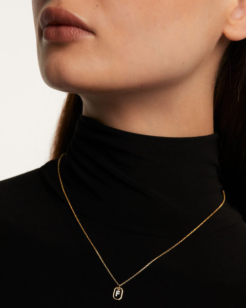 PDPAOLA Mini Letter F Necklace - 925 Sterling Silver / 18K Gold Plating