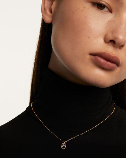 PDPAOLA Mini Letter H Necklace - 925 Sterling Silver / 18K Gold Plating