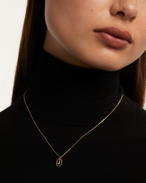 PDPAOLA Mini Letter J Necklace - 925 Sterling Silver / 18K Gold Plating