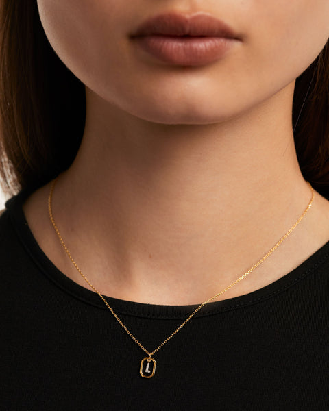 PDPAOLA Mini Letter L Necklace - 925 Sterling Silver / 18K Gold Plating