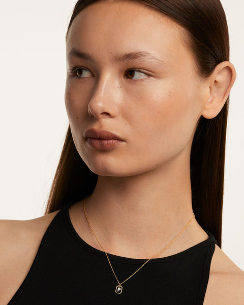 PDPAOLA Mini Letter P Necklace - 925 Sterling Silver / 18K Gold Plating