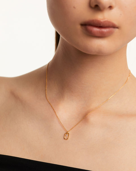 PDPAOLA Mini Letter T Necklace - 925 Sterling Silver / 18K Gold Plating