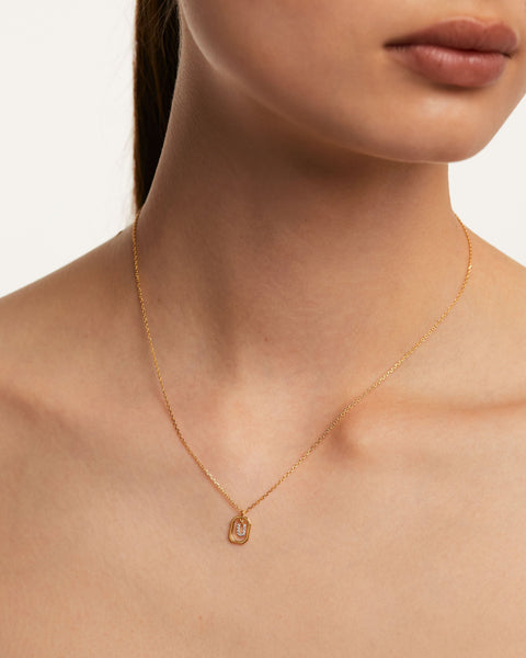 PDPAOLA Mini Letter U Necklace - 925 Sterling Silver / 18K Gold Plating