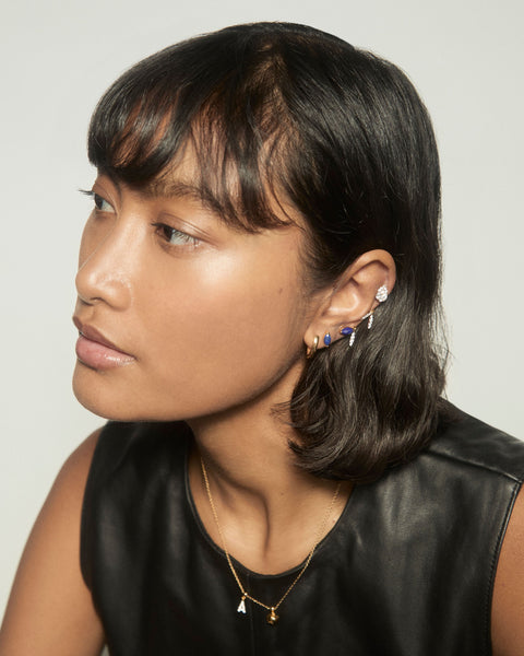 PDPAOLA Lapis Lazuli Nomad Single Earring - 925 Sterling Silver / 18K Gold Plating