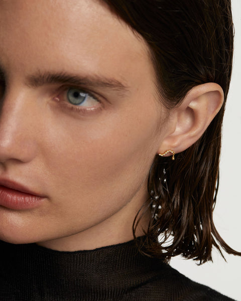PDPAOLA Swim Single Stud Earring - 925 Sterling Silver / 18K Gold Plating