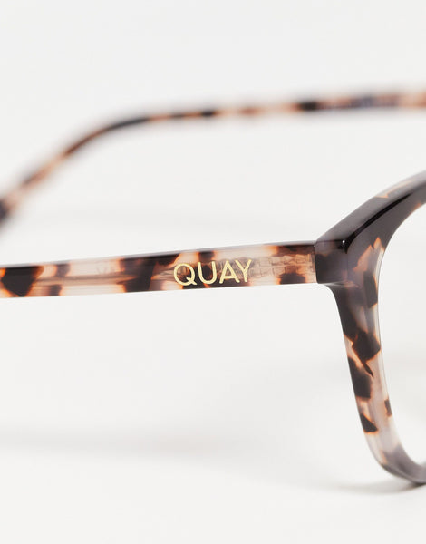 QUAY All Nighter Blue Light Glasses - Milky Tort/Clear