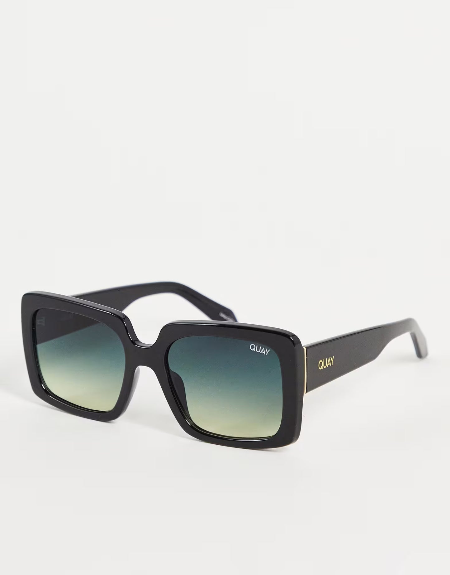 QUAY Total Vibe Sunglasses - Black/Smoke Green