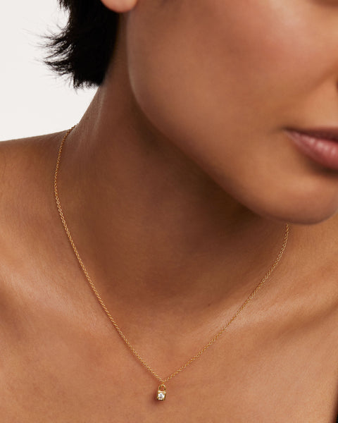 PDPAOLA Padlock Necklace - 925 Sterling Silver / 18K Gold Plating