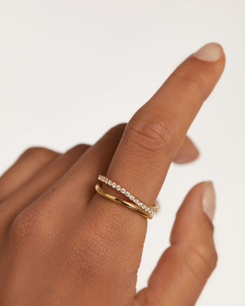 PDPAOLA Twister Ring - 925 Sterling Silver / 18K Gold Plating